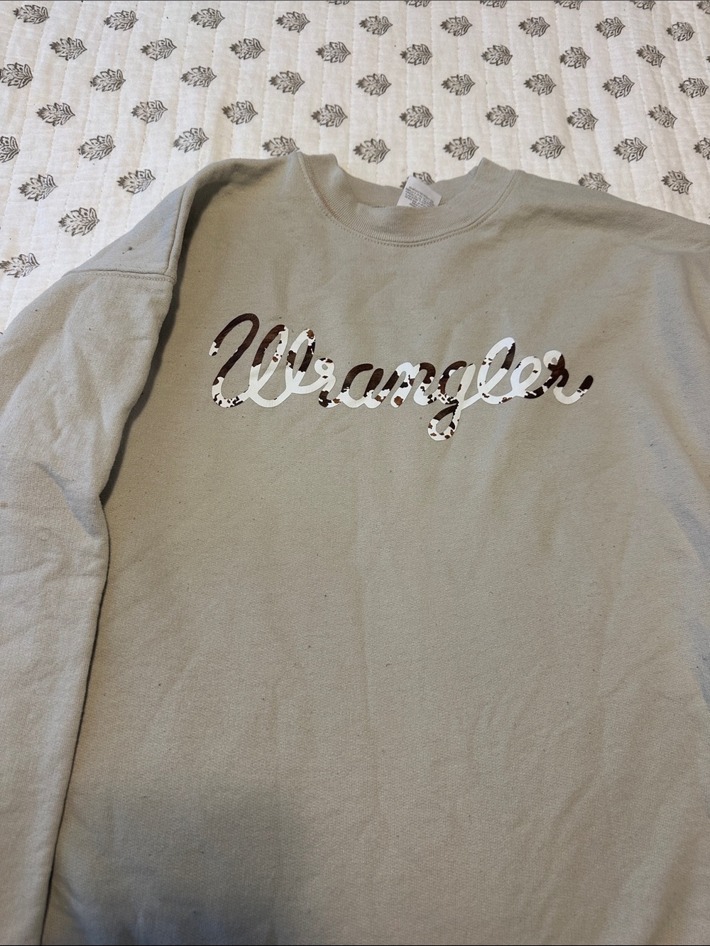 Wrangler Sage Green Crewneck with Script Logo